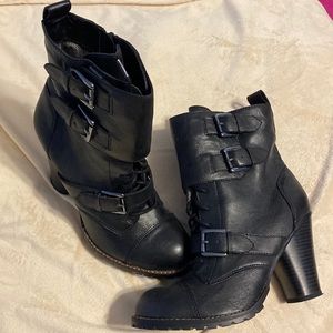 EUC Black leather boot.  Only worn once or twice. 3.5 inch heel